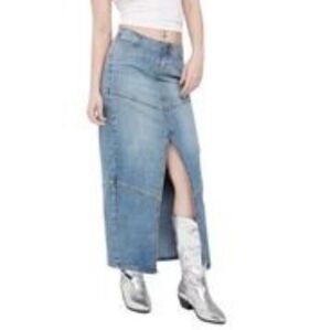 Wild Fable Denim Maxi Skirt with Front Slit
